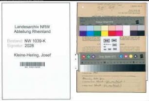 Entnazifizierung Josef Kleine-Hering , geb. 13.08.1910 (Kaufmann)