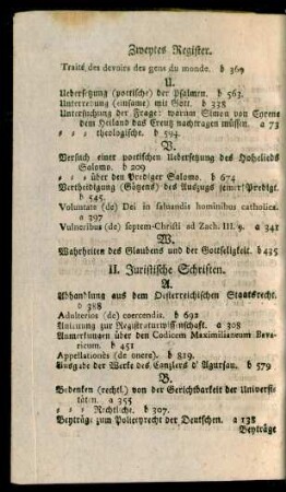 II. Juristische Schriften