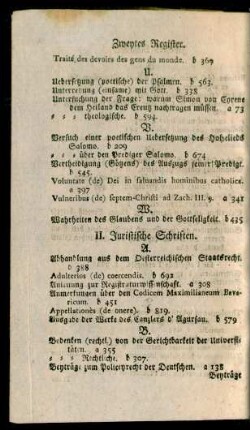 II. Juristische Schriften