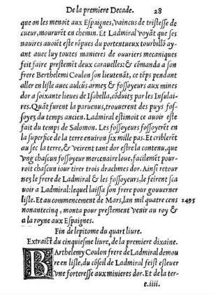 Extraict du cinquiesme liure, de la premiere dixaine.