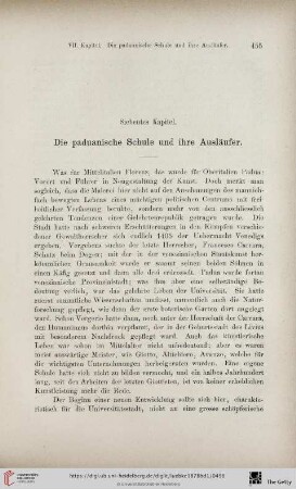 Siebentes Kapitel: Die paduanische Schule und ihre Ausläufer