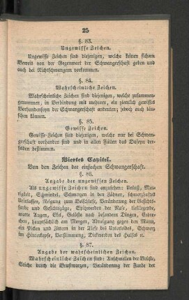 Viertes Capitel. Von den Zeichen der einfachen Schwangerschaft.