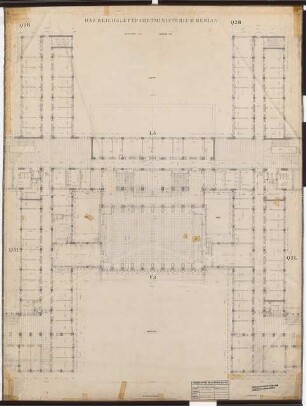 Reichsluftfahrtministerium, Berlin: Teilgrundriss L3/Q2/Q3 1:100 (2. OG)