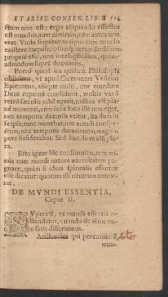 De Mundi Essentia, Caput II.