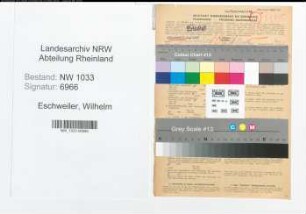 Entnazifizierung Wilhelm Eschweiler , geb. 11.03.1902 (Polizeibeamter)