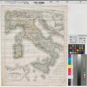 Weltatlas Italien ( mit Spezialkarten Rom und Neapel) 1829/30 30 geogr. Meilen = 8 cm (5 geogr. Meilen = 4,8 cm) 45,5 x 38 J. C. Hinrichsche Buchhandlung, Leipzig Benkhausen