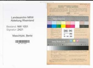 Entnazifizierung Berta Maschitzki , geb. 29.04.1889 ()