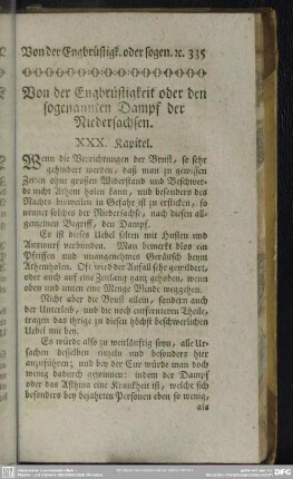 Von der Engbrüstigkeit oder den sogenannten Dampf der Niedersachsen. XXX. Kapitel