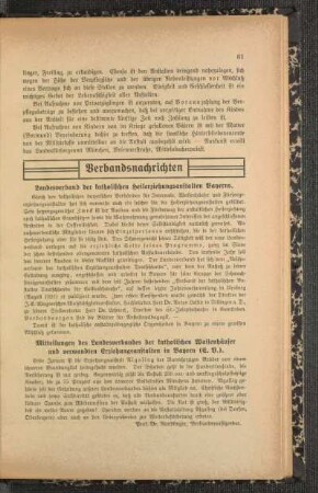 Mitteilungen des Landesverbandes der katholischen Waisenhäuser und verwandten Erziehungsanstalten in Bayern (E. V.)