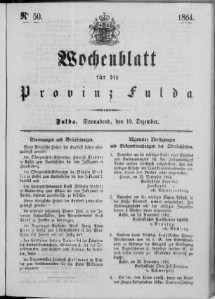 Nr. 50, Ausgabe vom 10. Dezember 1864