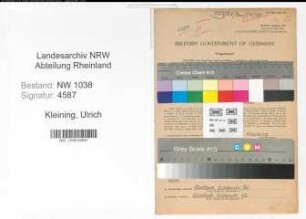 Entnazifizierung Ulrich Kleining , geb. 20.02.1896 (Lehrer)