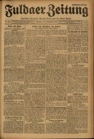 Erste Ausgabe vom Dienstag, den 25. Dezember 1923.