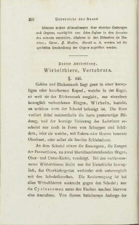 Dritte Abtheilung. Wirbelthiere, Vertebrata.