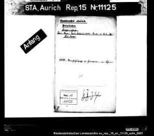 Die Gründung einer Unterstützungskasse für Hinterbliebene von Lehrern in Norden