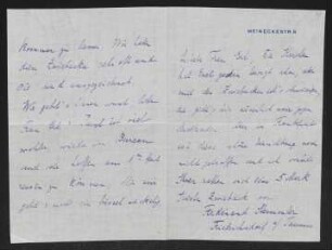 Brief von Clara Jonas an Margarete Hauptmann