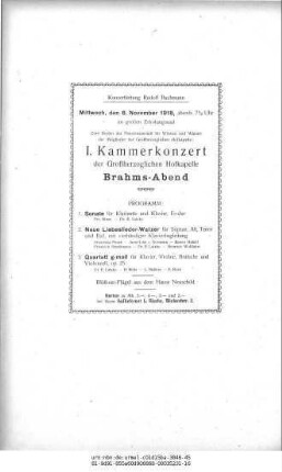 I. Kammerkonzert