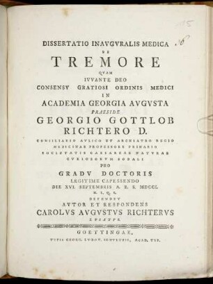 Dissertatio Inavgvralis Medica De Tremore
