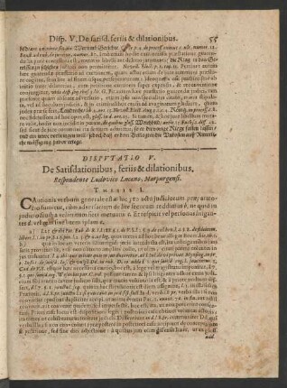 Disputatio V. De Satisdationibus, feriis & dilationibus
