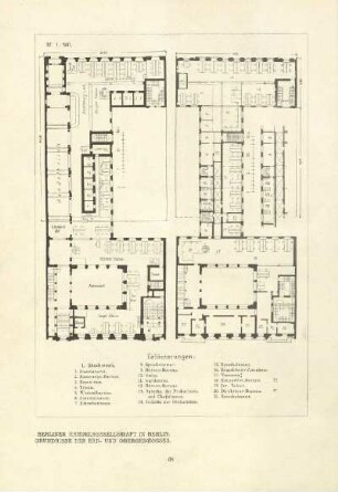 Berliner Handelsgesellschaft in Berlin. Grundrisse des Erd- und Obergeschosses