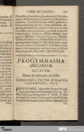 Progymnasma Decimum. Octavum. Mores in cubiculo, in lecto.