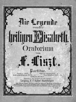 Die Legende von der heiligen Elisabeth : Oratorium