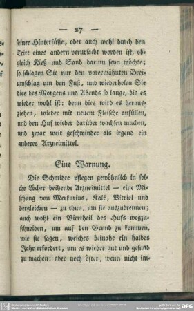 Eine Warnung