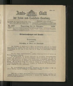 No. 237, 11. November 1920