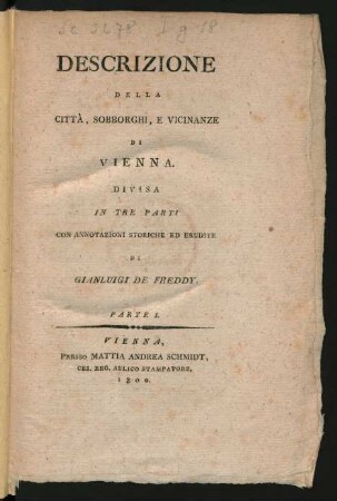 P. 1: Descrizione Della Città, Sobborghi, E Vicinanze Di Vienna : Divisa In Tre Parti