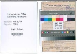 Entnazifizierung Robert Koell , geb. 02.10.1908 (Technischer Angestellter)