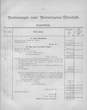 Rechnungs- und Vermögens-Übersicht