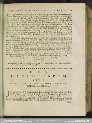 Lib. V. Pandectarum