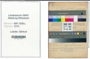 Entnazifizierung Gertrud Luecke , geb. 18.03.1887 (Brennereibesitzerin)