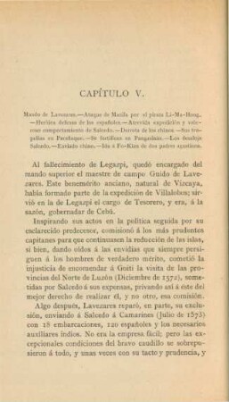 Capítulo V. Mando de Lavezares. - ...