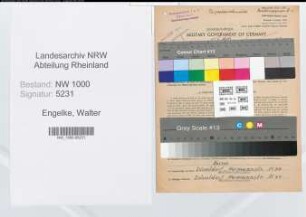 Entnazifizierung Walter Engelke, geb. 11.03.1901 (Werkmeister)