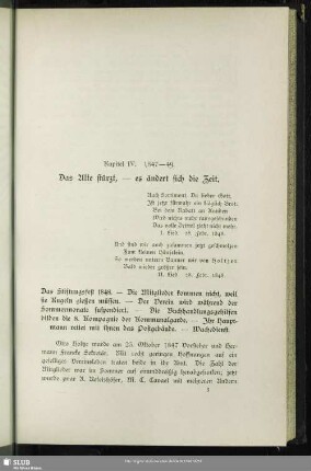 Kapitel IV. 1847-49. Das Alte stürzt, - es ändert sich die Zeit