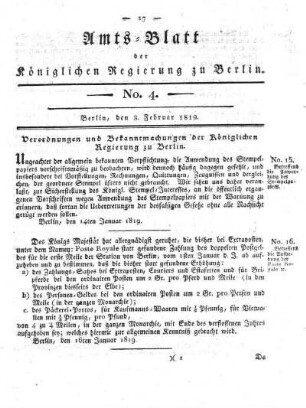 No. 4, 3. Februar 1819