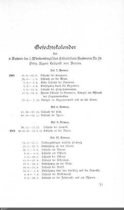 Gefechtskalender
