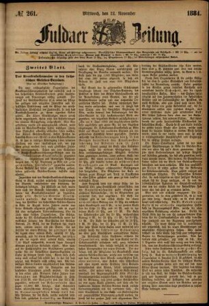 Ausgabe vom Mittwoch, den 12. November 1884.