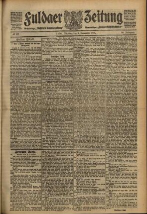 Erste Ausgabe vom Dienstag, den 09. November 1909.