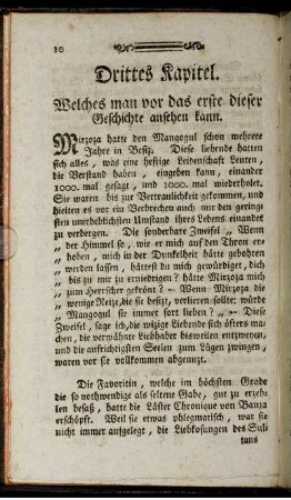 Drittes Kapitel. Welches man vor das erste dieser Geschichte ansehen kann.