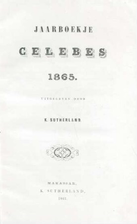 1865: Jaarboekje Celebes