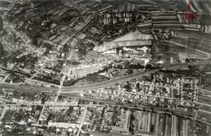 Luftbild der Firma "Deutsche Waffen- und Munitionsfabriken AG", Grötzingen