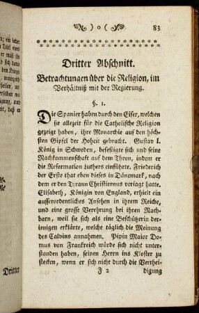 Dritter Abschnitt. Betrachtungen über die Religion, im Verhältniß mit der Regierung.