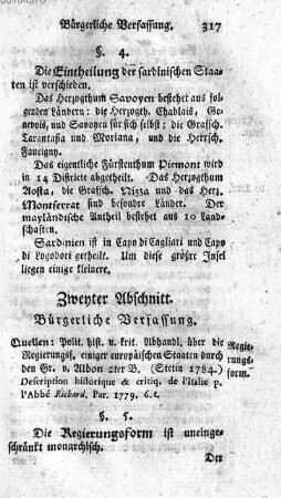 Zweyter Abschnitt. Buergerliche Verfassung