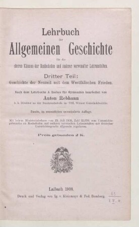 Teil 3: Geschichte der Neuzeit seit dem Westfälischen Frieden