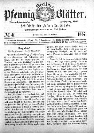 No. 41, Sonnabend, den 5. October