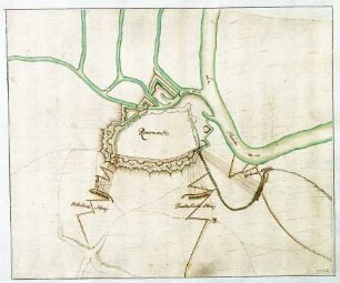 WHK 11 Spanischer Sukzessionskrieg 1701-1713 bis zum Frieden von Rastatt: Plan der Belagerung von Roermond, 1702