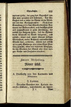Zweyte Abtheilung. Römer selbst.