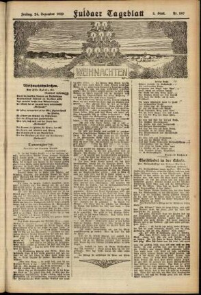 Zweite Ausgabe vom Freitag, den 24. Dezember 1920.