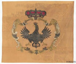 Fahnenblatt / Kronfahne für das Königreich Pohlen und Fahnenstange